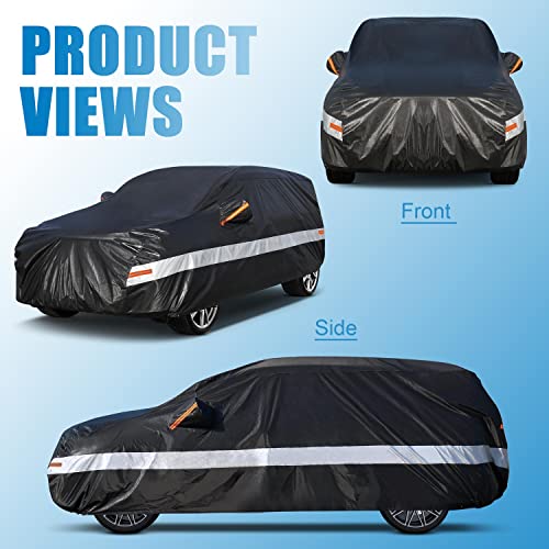 Image of 100% Waterproof Outdoor Car Covers for SUV, 10 Layers Car Cover Waterproof All Weather Rain Snow UV Protection. Custom Fit for KIA Seltos, Honda Element, Toyota CHR, Mazda CX30 CX-30,etc