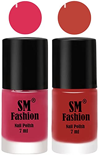 Image of Long Lasting Nail Polish | Nail Paint Combo 7 ml Each) - Set of 2 Dusty Pink-Dark Nude