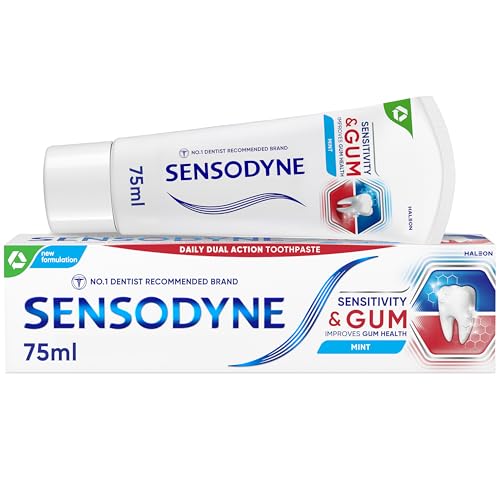 Sensodyne Toothpaste Sensitivity & Gum, Sensitive Toothpaste for Sensitive Teeth and Gum Problems, Mint Flavour, 75ml