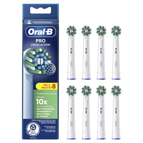 Oral B Pro Cross Action   Cepillos para cepillo de dientes eléctrico, paquete de 8 unidades