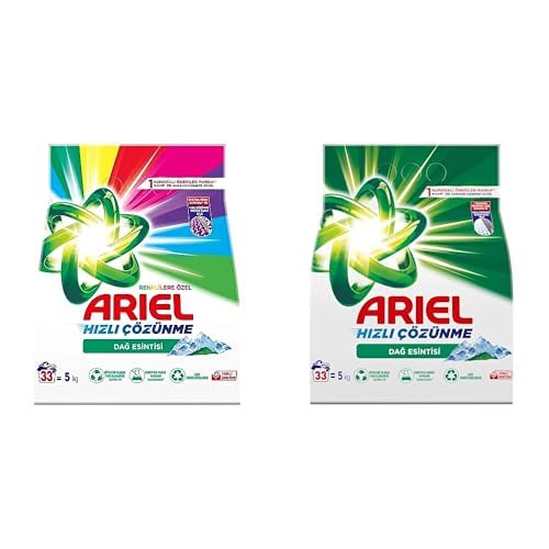 Ariel Dağ Esintisi Renklilere Özel 5 kg Hızlı Çözünme Toz Çamaşır Deterjanı+Ariel Dağ Esintisi 5 Kg Hızlı Çözünme Toz Çamaşır Deterjanı
