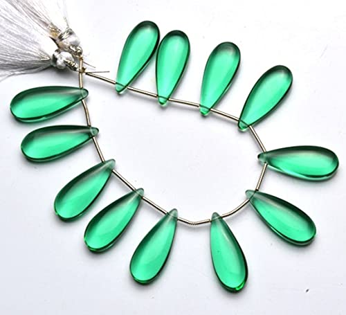 Perles de quartz émeraude briolettes poire pour la création de bijoux
