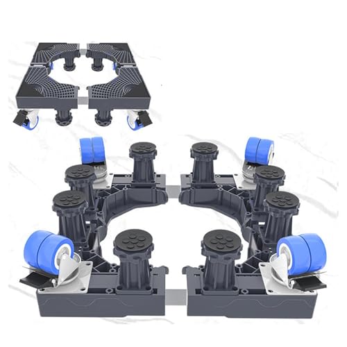 WXJHNYBS Aumento De Lavadoras Levantable Base Regulable para Nevera Aumentar Altura Soporte Lavadora Refrigerador,4patas-4ruedas