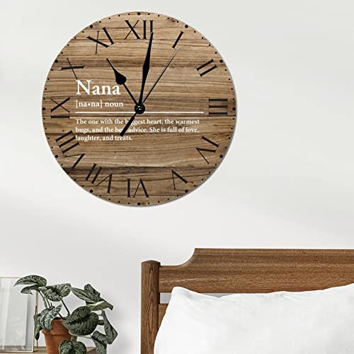 ArogGeld-Nana-Definition-PVC-Clock-Primitive-Quotes-Round-Wall-Clock-Typography-Post-Print-88in-Country-Battery-Operated-Round-Wall-Clock-for-Bedroom-Living-Room-Office-Home-Kitchen ArogGeld Nana Definition PVC Clock Primitive Quotes Round Wall Clock Typography Post Print 88in Country Battery Operated Round Wall Clock for Bedroom Living Room Office Home Kitchen