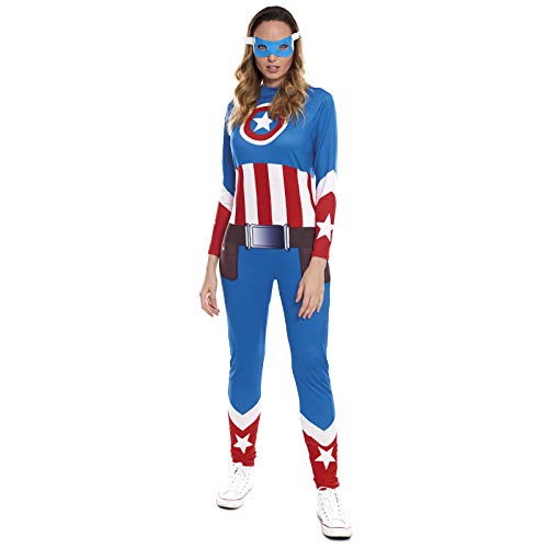 Partilandia Disfraz Superheroína Star Girl Mujer【Tallas Adulto S a L】[Talla M] | Disfraces Mujer Superhéroes Carnaval Halloween Regalos Chicas Cosplay Cómics