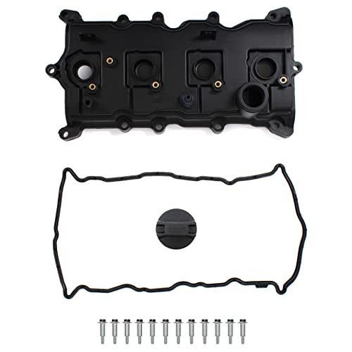 CNS Engine Valve Cover with Gasket, Bolts, PCV Valve & Oil Cap Compatible with 2007-2013 Nissan Altima Sentra SE-R 2.5L Replace# 13264-JA00A 13270-JA00A