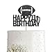 Football 11th Birthday Cake Topper Black Glitter Sport Boy Girl 11 Years Birthday Party Supplies, Decorations