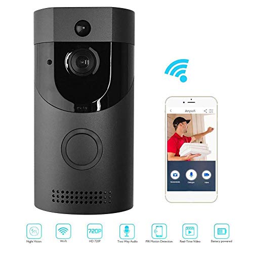 Preisvergleich Produktbild Smart Video Türklingel, kabellos, energiesparend, intelligente Überwachungskamera, WiFi B30 720P HD ohne Akku und TF Karte