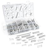 200 Stück Federn Set, Zugfedern mit Haken & Spannfedern aus Federstahl, Spiralfeder in 20 Größen als Druckfedern Sortiment für Werkzeug und Geräte