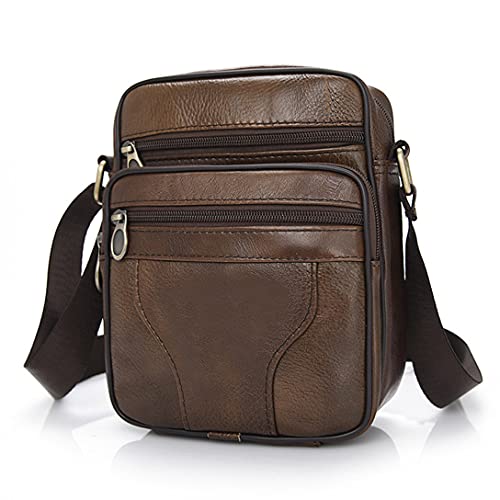 MISWAN Sacoche Homme Bandouliere Cuir Veritable Petit Sac porté Epaule Ipad Homme Pochette Besaces Sac Bandoulière Homme Sac de Messager Porte-documents Sacs Business Vintage Sacs à Main Voyage Cover