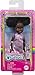 Barbie Chelsea Doll, Small Doll Wearing Removable Purple Floral Dress & Pink Shoes with Space Buns & Brown Eyes