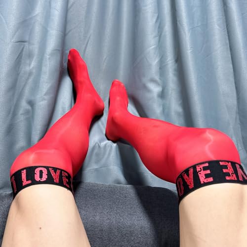 Sock,Men's Business Dress Socks Nylon Silk Letter Patchwork Oil Glossy Long Tube Stockings for Office and Formal Wear3