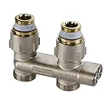 Simplex Umlenkstück für vertauschten Vor- und Rücklauf, Typ D1/50 mit selbstdichtenden Anschlussnippeln, Durchgang, G3/4i x G3/4a Eurokonus F10076