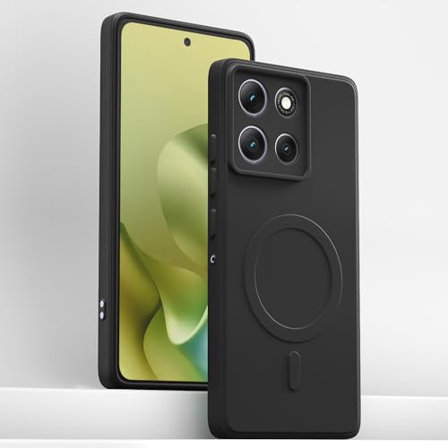 Image of Pikkme Back Cover for Motorola Moto G86 Power 5G Soft Matte Silicone Mag-Safe Design (Mag-Safe Not Support) Camera Protection | Slim Fit Bumper Cover (Black)