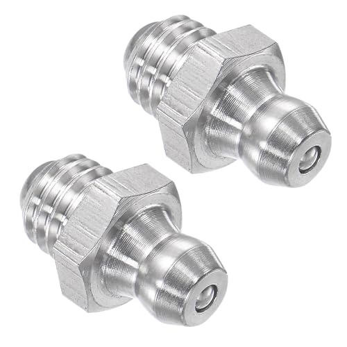 Image of CoCud Stainless Steel Straight Grease Fitting, | M8x1.25mm Metric | Hydraulic Grease Nipple - (Applications: for Replacing Missing or Broken Oil Fitting), 2-Pieces