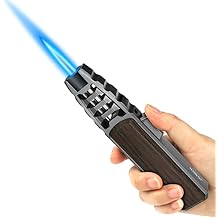 SAMNIU FireSaber Kitchen Solar Torch Butane Lighter, with safety lock, refillable & fits all gas tank, Adjustable Flame for Desserts, caramel pudding, grill, BBQ, Fathers Day gift for men dad