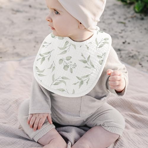 Image of Konssy 10-Pack Muslin Baby Bibs for Drooling and Teething