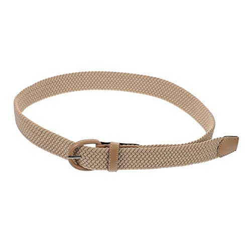 VANZACK Elastic Woven Waist Belt for Women Stylish Braided Fabric Band with Stretchy Comfort Chic Dress Accessory for Sweaters and Casual Outfits Durable and Fashionable Design Beige
