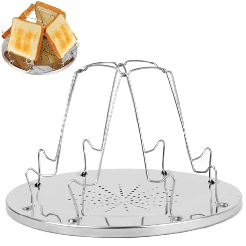 Tostapane Da Campeggio Per Fornelli A Gas - Griglia Pieghevole 4 Fette, Acciaio Inox, Per Outdoor E Picnic - Foto 4