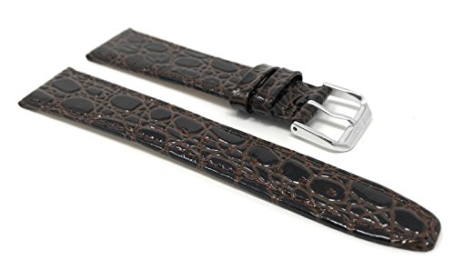 20mm Brown Croc Pattern Leather Smartwatch Band Strap fits Skagen Hagen, Signatur, Hald & Many More