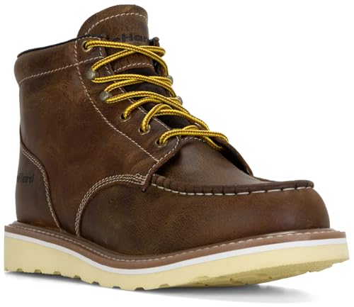 DieHard Men's Mustang casual Brown Leather Wedge Boots. Ankle-High, Slip-Resistant, Soft Toe2