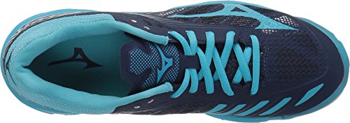 Mizuno Wave Lightning Z4 Womens Navy-Aqua 8 Navy/Aqua