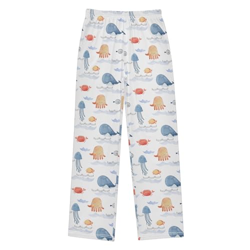 ZZKKO Watercolor Sea Creatures Boys Pants for Kids Jogger Pants with Pockets S-XL