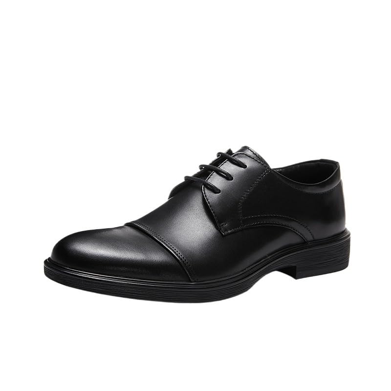 Best Mens Casual Dress Shoes Mens Formal Genuine Leather Oxford Shoes Pointed Toe Social Man Shoes Black Lace Up Daily Office Men Shoes