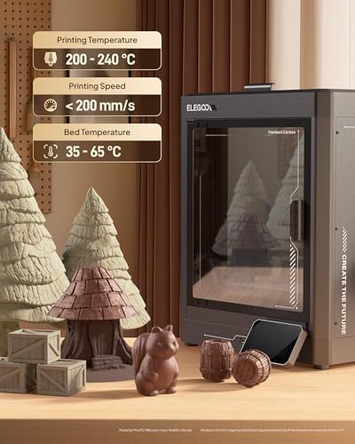 Image of ELEGOO Wood PLA Filament Bundle 1.75mm 4KG, Real Wood Flour Added 3D Printer Filament, 4pcs 1kg Spool(2.2lbs) Fits for Most FDM 3D Printers