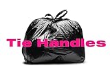 50 TidyZ Heavy-Duty Black Bin Bags. Made from 100% Recycled Plastic. Extra Strong Refuse Sacks with Tie Handles. 50L. For Kitchen, Office and General Household Waste - Image 2