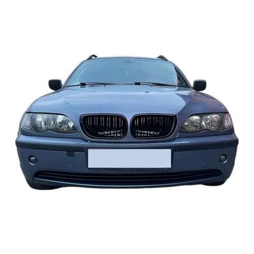 Calandre E46 Noir Brillant Double Latte Gril Tuning Série 3 02-05 - 3