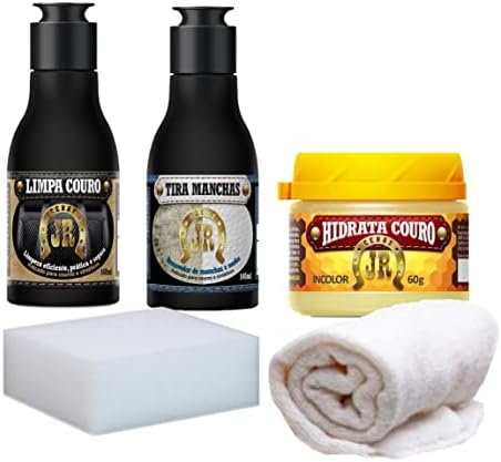 Kit Limpa Couro + Tira Manchas e Mofos + Hidrata Couro JR 60g par...