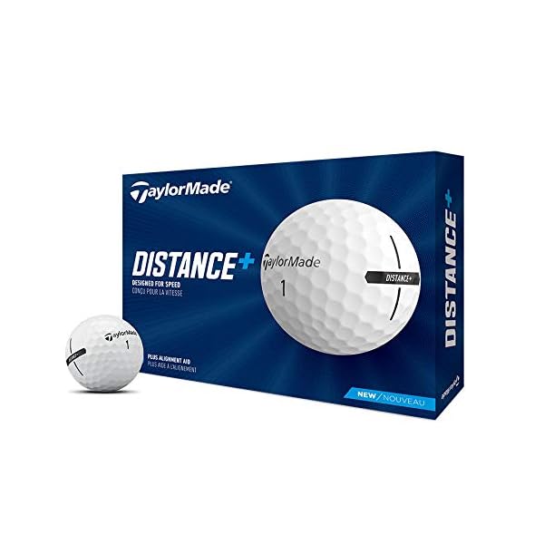 TaylorMade Distance+ Golfbälle, 12 Bälle,(4 x 3-er Set), Weiß, Einheitsgröße
