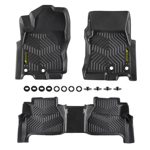 PIT66 Floor Mats Cargo Liners, Compatible with Nissan Frontier Crew Cab 2022-2025 (with 2nd Row Under-Seat Storage, not Fit King Cab) TPE All Weather 1st & 2nd Row Floor Liners Fit Nissan Fr