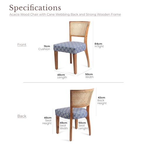 Image of Habere India-All the Cultures Fabricating India Chairs for Living Room | Wooden Furniture for Home | Dining Table Chair (50W x 48D x 87H cm)