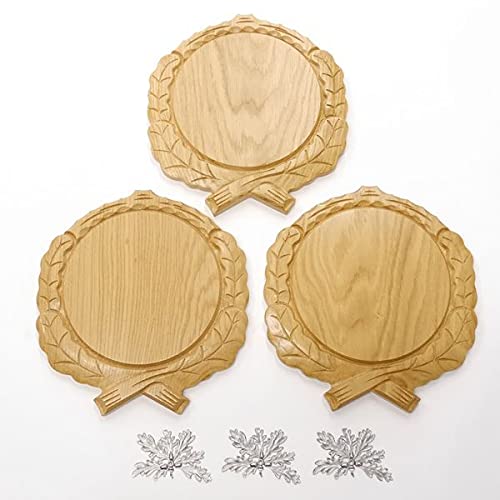 GTK 3 placas de cuña talladas de roble claro AF 17,5 cm con 3 hojas de roble de 6 hojas