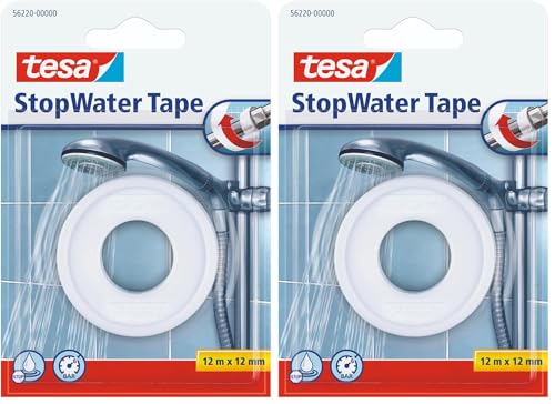 Tesa StopWater Nastro per Riparazioni Idrauliche - Nastro autosigillante per riparazioni di tubature e flessibili - Impermeabile e deformabile - Colore: Bianco...