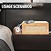 Txcucc Solid wood Cable Management Box，- Cable Organizer Box and Power Strip Box for Electrical Cord Management - Under Desk Cord Organizer for TV Wires Computer Router & Power Strip