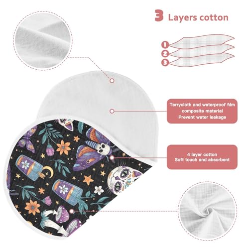 2 Pack Muslin Burp Cloths Halloween Butterfly Dark Cotton Baby Burp Cloths Extra Absorbent and Soft Burping Cloth for Newborn Must Haves, Large 22" x 11"3