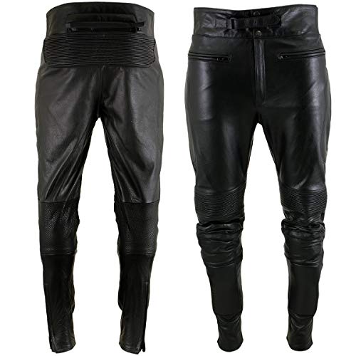 Xelement B7466 Men's 'The Racer' Black Cowhide Leather Racing Pants With X-Armor Protection - 36 #TOP5