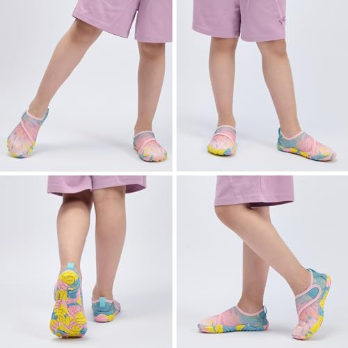 Image of Kids Water Shoes Boys Girls - Wide Toe Box Quick Dry Barefoot Shoes Breathable Non Slip Aqua Athletic Sneakers for Swim Beach Pool Kayak Hiking Sand Walking Travel Essentials (Little Kid /Big Kid)