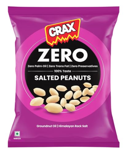 Image of Crax Zero Classic Salted Peanut Namkeen Snacks 160g /171g (Weight may vary)