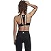 adidas womens All Me 3-Stripes Mesh AEROREADY Designed 4 Training Fitness Gym Training Pilates Yoga Compression Light Support Workout Bra Black/White XX-Small
