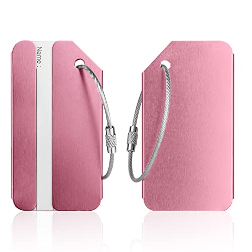 Flintronic Etichette Valigia, 2 Pezzi Viaggio Bagagli Tag, Etichette per Valigie in Alluminio,...