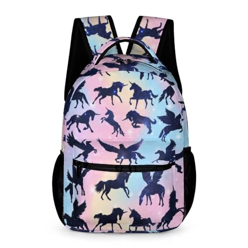Unicorn School Backpack for Kids Girls Boys, 16 Inch Cute Unicorns Themed Bookbag, Personalized School Backpack for Students Children, Lightweight, Large Capacity