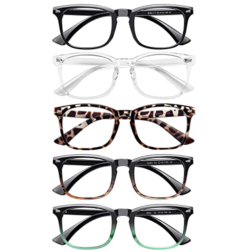 BOSSWIN 6 Pack Blue Light Glasses,Computer Gaming Glasses for Women/Men Non Prescription