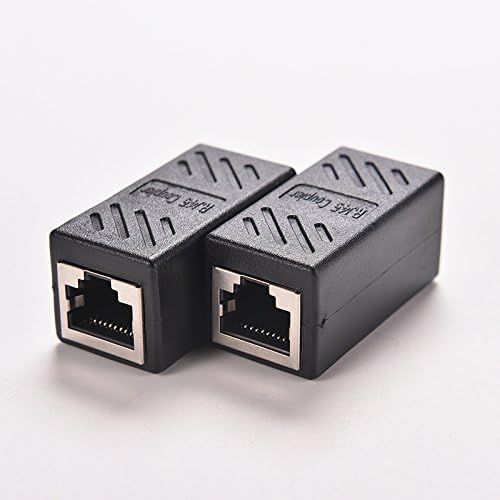 Akak Store 2 Pack Black Female to Female Network LAN Connector Adapter Coupler Extender RJ45 Ethernet Cable Join Extension Converter Coupler