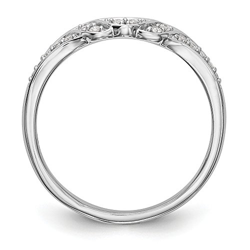 Solid 14k White Gold Diamond Wedding Band (1/10ct.)2