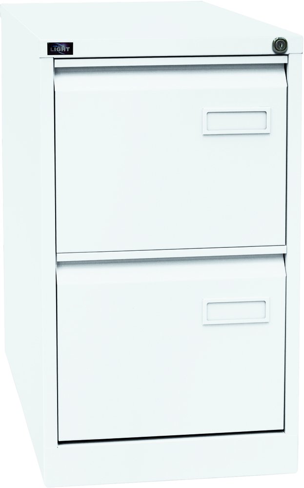 BISLEY Light Hängeregistraturschrank, einbahnig, DIN A4, 2 HR-Schubladen, Metall, 696 Verkehrsweiß, 62.2 x 41.3 x 71.1 cm