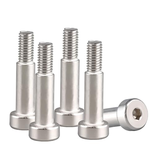 5 PCS 8*M6*25 Hex Socket Shoulder Bolt, Metric Machine Hex Socket Screw, Stainless Steel Shoulder Screws/Bolts, Metric Socket Head Cap Screws, Rust-Resistant, Smooth Finish, Durable